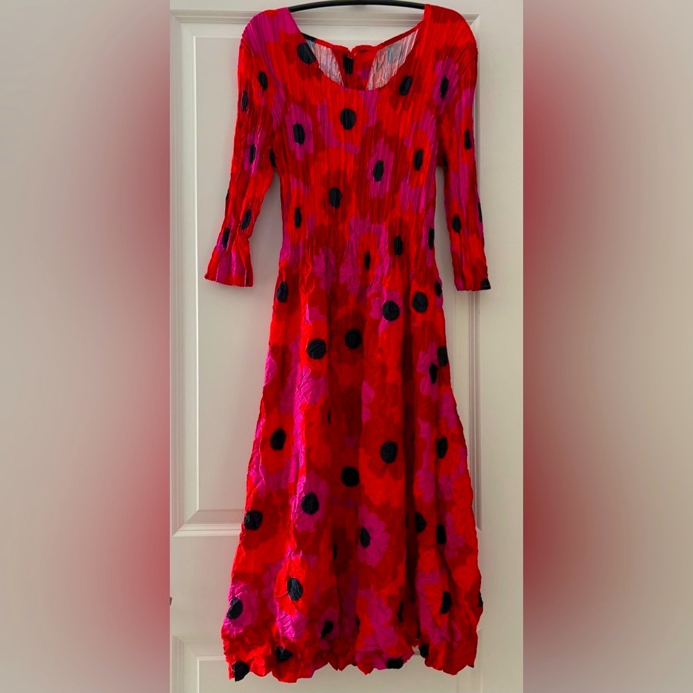 Australian Dress Brand, Alquema, Hot Pink, Vibrant Orange, & Black Smash Dress - Picture 8 of 16